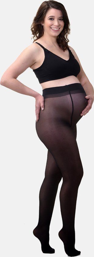 MAMSY Comfortabele Sheer Zwangerschapspanty 20den Zwart M