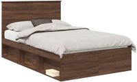 vidaXL Bedframe Massief Grenenhout Bruin Eiken 120 x 200 cm