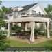 Tende di ricambio per pergola 3x4m, copertura gazebo a doppio livello, telo impermeabile in poliestere beige, abitacolo esterno per terrazza e giardino