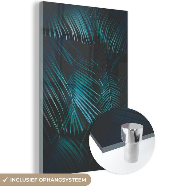 MuchoWow® Glass Painting 80x120 cm - Acrylic Glass Painting - Palm - Tropical - Photo on Glass - Paintings