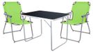 Set de camping 3 pièces : table de camping + 2 chaises de camping, pliable, couleur : vert citron
