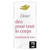 Dove Deodorant voor het hele lichaam – stick: framboos & roos – tegen geuren en witte vlekken 72 uur – voor de gevoelige huid – 75 ml