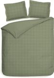 Heckettlane Dekbedovertrek Diamante - 240x200-220 cm - Lits-Jumeaux - Laurel Green - Katoen-Satijn