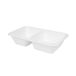 GREENBOX Suikerriet, menu schalen, 2-delig, 1000 ml, 50 stuks, composteerbare frietmenubox van bagasse, biologisch afbreekbaar, hoogwaardige maaltijddozen, take-away-servies, wit, vierkant, 50 stuks