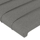 VidaXL Hoofdeind & Voeteind Donkergrijs Polyester/Hout 930x160x1180-1280mm met LED-strip