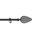 douceur d'intérieur Stylea Uitschuifbare stang in complete set (120 < 210 cm) zwart, gelakt