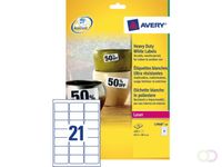 Avery Etiket L7060-20 63.5x38.1mm polyester wit 420stuks