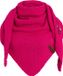 Knit Factory Coco Gebreide Omslagdoek - Driehoek Sjaal Dames - Dames sjaal - Wintersjaal - Stola - Wollen sjaal - Felroze sjaal - Fuchsia - 190x85 cm - Inclusief sierspeld