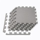 Tapis de jeu pour bébé couleur unie (6 tuiles) – Gris clair