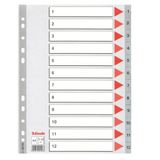 Esselte Register A4, grijs, 12 scheidingsbladen met cijferopdruk 1-12