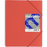 Grafoplas - Kunststof hoezen A4, koraal, 30 transparante vakken, spiraal-pvc, perfect voor school- en kantoormaterialen, ondoorzichtig, opening 360 graden