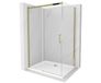 Mexen Omega cabine de douche coulissante 130 x 70, transparent, or + receveur de douche plat