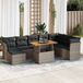 Maison Exclusive - Ensemble de meubles de jardin 9 pièces avec canapé et coussins, gris, en polyrotin