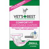 Vet's Best Comfort Fit Hondenluiers | Wegwerp vrouwelijke hondenluiers | Absorberend met lekvrije | Klein, 12 tellen