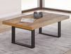 LIEZE Table basse 130 cm bois tropix avec pieds en U