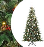 vidaXL - Kunstmatige - Hinged - Kerstboom - met - 300 - LED - Groen - 180 - cm - PE - en - PVC