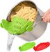 Sans marque Snap Strainer, 2 PACK Silicone Food Strainer Heat-resistant Clip On Strainer Rice Colander Kitchen Gadgets Draining Rack Hands - For Pasta, Spaghetti, Ground Beef, Universal Fit All Pots Bowls