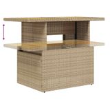 vidaXL 9-delige Loungeset met Kussens, Poly Rattan, Acacia, Beige