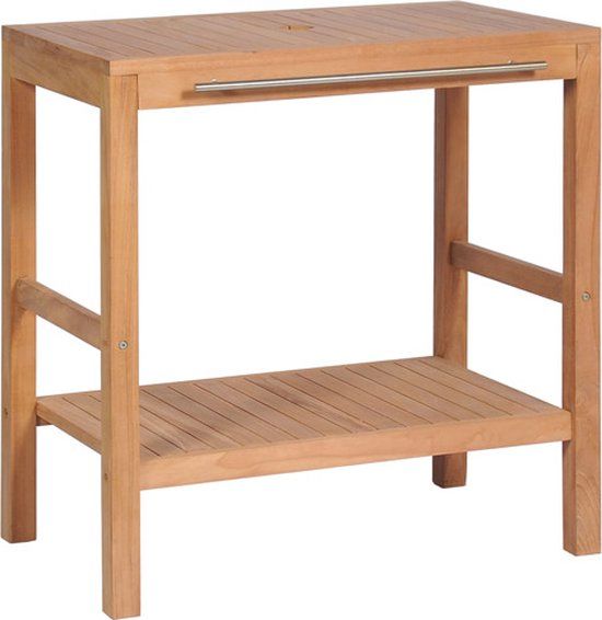 vidaXL Wastafelkast 74x45x75 cm Massief Teakhout