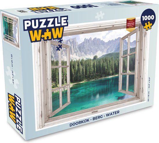 MuchoWow Puzzel Doorkijk - Berg - Water - Legpuzzel - Puzzel 1000 stukjes volwassenen