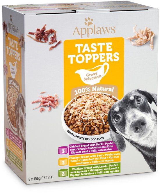 Applaws Dog Taste Toppers Multipack in jus 8 x 156 gr.
