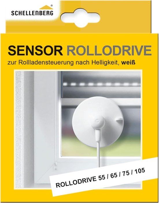 Schellenberg 22720 Sensor Rollodrive Zonnesensor voor elektrische riemopwikkelaars RolloDrive 55, 65, 75 en 105, kabellengte 0,75 m