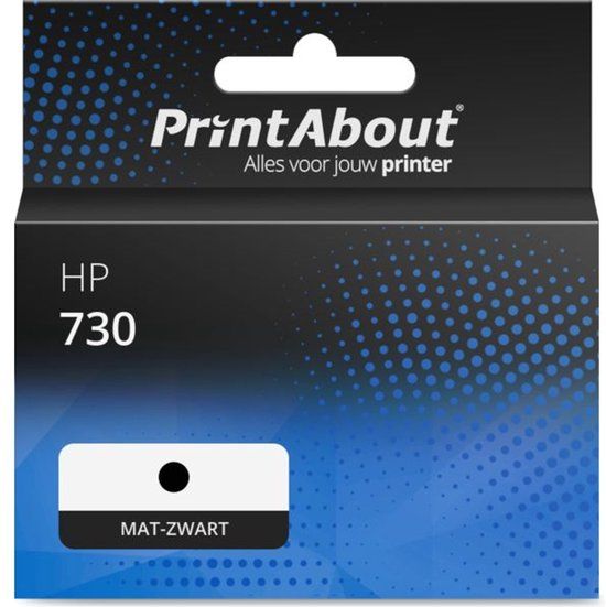 PrintAbout HP 730 Mat-zwart Hoge capaciteit Inktcartridge (P2V71A)