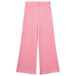 Copenhagen Colors wide leg casual broek met golvende afwerking - roze