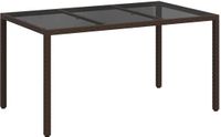 vidaXL Tuinstafel Bruin 150 x 90 x 75 cm Poly rattan