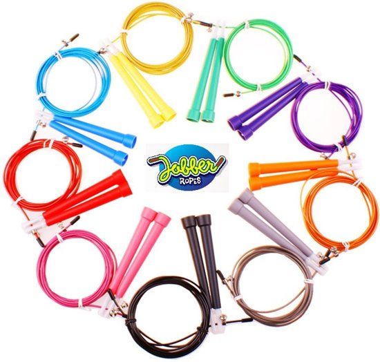 Jobber Ropes Verstelbaar sport springtouw Speed rope Crossfit Jump Rope Jobber Rope Boks Fitness springtouw PAARS