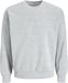 JACK & JONES Jacollie plain sweatshirt relaxed fit - heren sweatshirt polyester met O-hals - grijs (light grey melange)