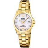 Festina F20050/1 Dames Polshorloge Goudkleurig Staal Saffierglas Crème Wijzerplaat 10 ATM