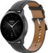 By Qubix Qubix Luxe leren bandje - Zwart - Geschikt voor Xiaomi Mi Watch / Xiaomi Watch 2 / Xiaomi Watch S1 / S2 / S3 / S4 (47mm)