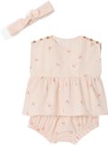 Vertbaudet ensemble 3 pièces avec short, t-shirt et bandeau