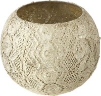 Glazen design windlicht/kaarsenhouder antiek zilver 11 X 13 cm. Voor theelichtjes/waxinelichtjes