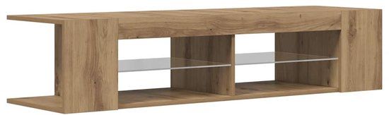 vidaXL Tv-meubel met LED 135x39x30 cm bewerkt hout artisanaal eiken