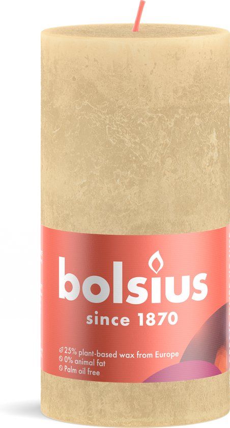 Bolsius Rustiek Stompkaars - Oat Beige - 13 cm / 6.8 cm