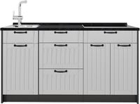Vicco Keukenblok Fame-Line, Wit Landhuis, 150 cm zonder werkblad