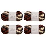 Utopia Crafts Knuffel Ombre Super Chunky Chenille Zacht Garen voor Breien en Haken (Cappucino Blend, 4X 100g)