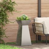vidaXL Pilarenbak - Zilver - 35 x 35 x 73 cm - Gegalvaniseerd Staal