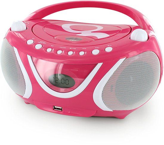 Metronic 477148 cd-speler Draagbare cd-speler Roze, Wit