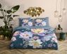 Descanso Dekbedovertrek Bloemen Lits Jumeaux 240x200/220 cm Petrol 100% Katoen Satijn