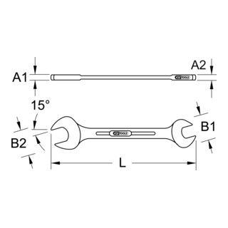 KS Tools CHROMEplus dubbele steeksleutel, 30x32mm