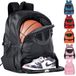 TRAILKICKER Mesh Zwarte Basketbal Voetbaltas Rugzak Sport Volleybal Voetbaltas met Bal en Schoen Compartiment voor Jongens Meisjes Man Vrouwen Baluitrusting Tas Alle Sport Venue, Tk8zwart, Eén maat