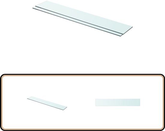 vidaXL Glas Schappen - 80x12 cm - Set van 2 - Transparant