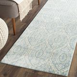 Safavieh Modieus tapijt, VAL206, geweven polyester lopers, Alpenblauw/crème, 62 x 240 cm