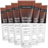 John Frieda Brilliant Brunette Shampoo - 6 x 250 ml - Voordeelverpakking
