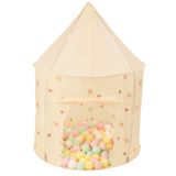 Selonis Paviljoen kindertent 100x130cm 100 ballen - Speeltent kinderen binnen buiten - Speelhuisje draagbaar - Licht beige