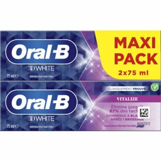 Oral-B Tandpasta 3D White Vitalize - 12 x 2 x 75 ml - Voordeelverpakking