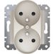 Schneider Electric Asfora dubbele stopcontact met/zonder frame, crèmekleur, artikelnummer EPH9810223